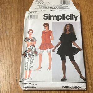 Vintage sewing pattern Simplicity 7288 misses leggings and top